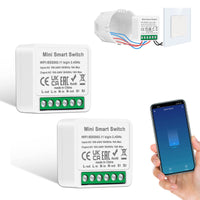 1 x RAW Customer Returns 2 PCS CNBINGO Smart Light Switch Module 1 Way 2 Way, Mini DIY WiFi Switch Fits Behind Wall Switch, Smart Switch Compatible with Alexa Echo, Google Home, Smart Life Tuya, Neutral Wire Required - RRP €16.84