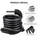 30 x Brand New Bicycle Lock, Anti-Theft Bicycle Lock, 5 Digit Anti-Theft Bicycle Locks, Anti-Theft Cable Lock, Suitable for Bicycles, Motorcycles, Skateboard, 110cm 1.05cm - RRP €237.6