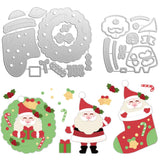 1 x RAW Customer Returns BENECREAT 2pcs Christmas Cutting Dies, Santa Claus Wreaths Socks Carbon Steel Stencil for Card Making, Decorative Embossing Paper Card - RRP €16.8