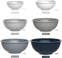 1 x RAW Customer Returns AIKKIL Mixing Bowl Set of 6, Plastic Nesting Salad Bowl with Lid, Bowl with Lid, Includes 2 Forks 4 Measuring Spoons, BPA Free Stackable, Ideal for Mixing and Serving Grey, 18  - RRP €29.23