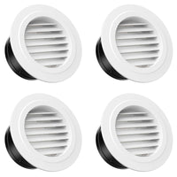 1 x RAW Customer Returns x Round Plastic Ventilation Grilles with Mosquito Net for Bathroom Kitchen Office White 100mm - RRP €29.13