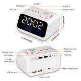 1 x RAW Customer Returns Miglycka Digital Bedside Alarm Clock Radio, Dual Alarm FM Radio Alarm Clock, 2 USB Port, Snooze, Date, Temperature and Humidity Display, Adjustable Sound Brightness, Voice Activation, White - RRP €35.84