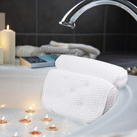 1 x RAW Customer Returns AmazeFan Bath Pillow, Luxury Bath Spa Pillow with 4D Air Mesh Technology and 7 Suction Cups. Support function for head, back, shoulder, neck. Suitable for bathtubs and home spa - RRP €27.2