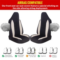 1 x RAW Customer Returns AUTOYOUTH Car seat covers, front seats, car seat protectors for dogs, children, sports, work, workshop, etc. Bucket type integrated car seat protectors, car seat covers with airbag, universal car seat cover, beige - RRP €31.46