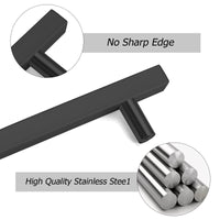 1 x RAW Customer Returns LONTAN 10 pieces cabinet handles black furniture handle black 128 mm hole spacing handles black handles for kitchen cabinets kitchen handles black stainless steel drawer handles door handles black - RRP €23.18