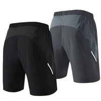 1 x RAW Customer Returns Men s Sports Shorts Quick-Drying Sports Pants Lightweight with Zipper Pocket Black Dark Grey, EU-2XL US-XL XXL - RRP €36.99