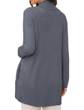 1 x RAW Customer Returns Tapata Cardigan Women Long Elegant Cardigan Lightweight Cardigans Open Front Loungewear Long Sleeve with Pockets, Blue Grey, L - RRP €39.99