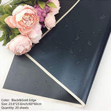 1 x RAW Customer Returns 20 Pieces of Black and White Edge Flower Wrapping Paper Bouquet Supplies Waterproof Thickened Flower Wrapping Paper Gift Wrapping Paper 58.4 x 58.4 cm Black Gold Edge  - RRP €14.98