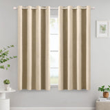 5 x Brand New MIULEE Blackout Curtains Thermal Insulated Grommet Curtains 100 Blackout Linen Curtains Living Room Cold Protection Blackout Curtain Set of 2, 140 x 175 cm Taupe - RRP €194.1