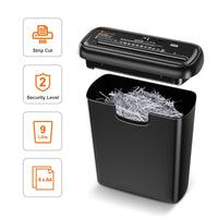 1 x RAW Customer Returns Bonsaii Paper and Card Shredder, with Strip Cutting and Detachable Container, up to 6 Sheets, P2 Security Level, 9 Liter Capacity, Paper Shredder for Home S123-A  - RRP €26.35