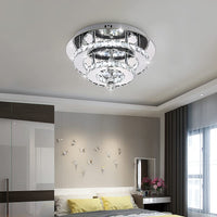 1 x RAW Customer Returns Comely 36W LED Ceiling Light Cold White Double Layer Crystal Ceiling Light, 30CM Round Ceiling Lamp Living Room, 6500 Kelvin, Modern Chandelier Crystal for Bedroom Bathroom Kitchen Balcony Hallway - RRP €56.51