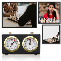 1 x RAW Customer Returns Chess Clock Timer, Chess Clocks Analogue Mechanical Countdown Timer Chess Clock, Professional Competition Timer Movement Powered Timer for Tournament Board Game Black  - RRP €37.48