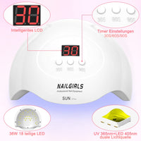 3 x RAW Customer Returns Nailgirls UV LED Nail Lamp, 36W LED Lamp with 3 Timers, 18 Light Beads, LED UV Lamp with Auto Sensor, LCD Display Plate, LED UV Lamp for Gel Nails, Fingers Toes, - RRP €68.4