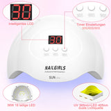 1 x RAW Customer Returns Nailgirls UV LED Nail Lamp, 36W LED Lamp with 3 Timers, 18 Light Beads, LED UV Lamp with Auto Sensor, LCD Display Plate, LED UV Lamp for Gel Nails, Fingers Toes, - RRP €22.8