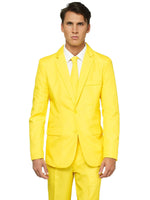 1 x RAW Customer Returns OFFSTREAM Men s Party Costume - 2 Piece Solid Color Outfit for Halloween, Carnival, Mardi Gras Party with Jacket, Pants Tie - Yellow - RRP €40.36