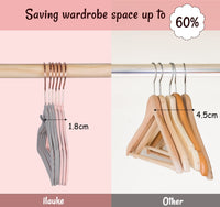 1 x RAW Customer Returns ilauke Baby Clothes Hangers Velvet, 30 Children s Velvet Clothes Hangers with 20 Clips, 360 Rose Gold Hooks, Ultra-Thin Space-Saving Non-Slip Children s Clothes Hangers Pink Gray  - RRP €21.07