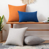 1 x RAW Customer Returns MIULEE 2 Pieces Cushion Covers Soft and Durable Cushion Covers in Polyester Faux Linen Elegant Washable for Sofa Modern Home Office 45X45 CM Orange - RRP €16.63