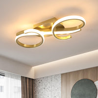 1 x RAW Customer Returns Modern LED Ceiling Lamp, 36W Chandelier Ceiling Light, 3000K Warm White Light Acrylic LED Ceiling Lighting for Bedroom Living Room Dining Room Balcony Hallway Gold  - RRP €43.98