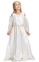 2 x Brand New IKALI Girls Goddess Costume, Children s Christmas Angel Costume, Angel Costume, Medieval Dress with Leaf Wreath for Carnival Party Gift, World Book Day, 3-4 Years - RRP €42.12