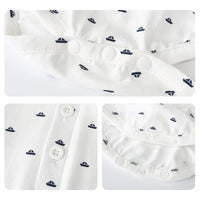 1 x RAW Customer Returns Volunboy Baby Boy Gentleman Outfits and Sets, Shirt Bow and Suspenders Pants 4 Pieces 6-9 months, White Boat, Size 66  - RRP €36.99