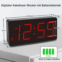 1 x RAW Customer Returns Eachui digital alarm clock battery operated with large numbers, digital alarm clock with LED display, adjustable brightness and volume, snooze, 12 24 hour and DST mode red numbers  - RRP €20.16