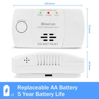 1 x RAW Customer Returns HEIMAN CO detector Carbon monoxide detector according to EN50291 Battery operated Carbon monoxide Co alarm with 10-year sensor - RRP €21.99