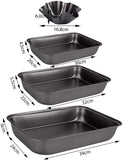 1 x RAW Customer Returns SENENQU 4 Piece Large Baking Dish Universal Set Baking Trays Extra High Edge - 30X20 32X22 34X24CM Baking Pan and 6 Tortilla Mold - Carbon Steel PFOA FREE Black - RRP €32.99