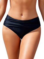 2 x RAW Customer Returns SHEKINI Women s Ruched Bikini Bottoms Mid-High Swimming Trunks Hide Belly Briefs Hipster Women s Classic Moderate Coverage Swimming Trunks Shorts X-Large, Black  - RRP €48.7