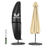 1 x RAW Customer Returns PATWING parasol protective cover with rod - 600D Oxford cover for cantilever parasol 2 to 4 m, weatherproof, waterproof, UV-anti and robust, parasol cover 280 30 81 46cm  - RRP €28.99