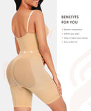 1 x RAW Customer Returns FeelinGirl Shapewear Bodysuit Seamless V-Neck Shaping Bodysuits for Women Tummy Control Overbust Seamless Body Shaper with Adjustable Strap Ochre M L - RRP €35.99