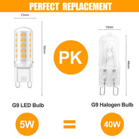 1 x RAW Customer Returns Vlio G9 LED lamp, warm white 3000K, 5W G9 LED bulb, 400 lumens, no flickering, not dimmable, G9 light bulb, LED bulb G9 replaces 40W G9 halogen lamp, pack of 10 - RRP €18.14