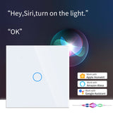 1 x RAW Customer Returns CNBINGO WiFi Smart Light Switch, Work with Apple Homekit Siri, Alexa, Google Assistant, Touch Switch with White Glass Wall Plate, Without Neutral Wire, 2 Gang, 400 W Gang - RRP €30.59