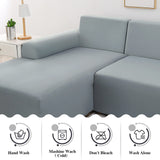 4 x RAW Customer Returns Jaotto Sofa Cover with Elastic Peninsula Left Right, Universal Corner Sofa Covers, Anti-scratch Sofa Cover Cat Chaise Longue L-Shaped 2 Seater 2 Seater, Smoke Gray  - RRP €207.96