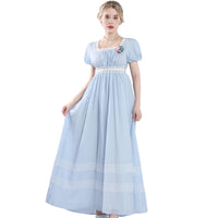 1 x RAW Customer Returns CR ROLECOS Victorian Dress Rococo Medieval Queen Costume Women s Puff Sleeves with Floor Length Dresses Carnival Blue XL - RRP €50.4