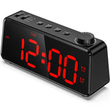 1 x RAW Customer Returns ANJANK Digital Alarm Clock with Radio, Dimmable LED Display, Mains Powered with Backup Battery, USB Charging Station, Easy to Read Red Numbers for Elderly - RRP €32.99