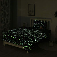 1 x RAW Customer Returns Kids Glow In The Dark Duvet Cover Blue Cartoon Stars Universe Bedding Set for Teens Boys Girls Toddler Bedspread Starry Sky Decor Bedspreads With Zipper, 135 x 200 - RRP €30.24