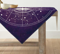 1 x RAW Customer Returns Artoid Fashion Purple Tarot Astrology Table Linen, Seasonal Kitchen Table Decoration Indoor Holiday Party Decor 85x85 cm - RRP €20.4