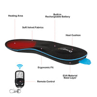 1 x RAW Customer Returns Dr.Warm Heated Insoles Thermal Soles with Intelligent Wireless Remote Control, USB Rechargeable Shoe Insoles for Skiing Hiking Fishing Unisex L 41-46 EU  - RRP €74.62