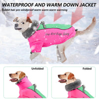 1 x Brand New Dog Coat with Fleece Collar Waterproof Jackets Pet Winter Warm Clothes Dog Jacket Outdoor Sports Reflective Dog Windproof Adjustable Dog Outfit Vest Dog Clothes 2XL, Blue  - RRP €20.4