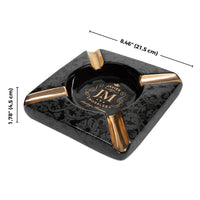 3 x RAW Customer Returns Cohiba Cigar Ashtray Large Ashtrays for Cigarettes Large Quiet Cigar Ashtray for Patio Outdoor Indoor Ashtray Javier Morales Black  - RRP €113.01