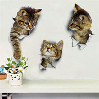 3 x Brand New Amiiba 3 Pack Cute 3D Cat Wall Stickers for Girls Boys Bedroom Living Room Wall Decor Cat 1  - RRP €61.2