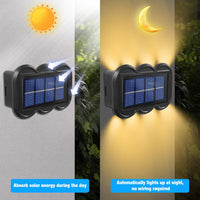 2 x Brand New HIULLEN 4pcs Solar Wall Light Outdoor, Solar Lamps for Outdoor Garden, IP65 Waterproof Wall Lamp Solar LED Modern Outdoor Light Wireless Wall Lighting for Balcony Decoration Wall Terrace - RRP €40.8