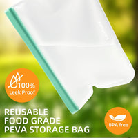 2 x Brand New LeMuna 12 Pack Reusable Food Storage Bags, BPA Free Reusable Freezer Bags, PEVA Leak Proof 4 Gallon Bags, 4 Sandwich Bags, 4 Snack Bags  - RRP €28.22