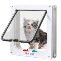 1 x RAW Customer Returns Nobleza - Cat flap dog flap 4-way magnetic closure for cats, dog door cat door pet flap pet door, cat flap interior door for cats and small dogs white, M  - RRP €20.16