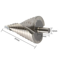 1 x RAW Customer Returns LESOLEIL step drill HSS cone drill - 6-60mm cone drill hole drill spiral groove cone drill for metal wood plastic silver  - RRP €30.4