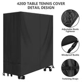 1 x RAW Customer Returns SIRUITON Table Tennis Table Cover Outdoor Garden Waterproof Protective Cover Wind Resistant Fade Tearing Black - RRP €32.99