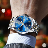 1 x RAW Customer Returns OLEVS Watches Men Business Dress Analog Digital Quartz Stainless Steel Waterproof Luminous Date Luxury Wrist Watch Men Gift - RRP €50.08