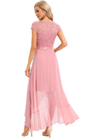 1 x RAW Customer Returns BBONL INEDRESS evening dress long elegant festive summer dress wedding dress mullet chiffon wedding dress bridesmaid dress party ball gown blush 3XL - RRP €64.99