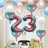 2 x Brand New WXLWXZ Cute 23rd Birthday Balloon 23rd Birthday Decoration Party Supplies Rainbow Number 23 Foil Balloons Latex Balloon Gifts for Girls Boys Women Men - RRP €29.48