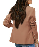 1 x Brand New CZIMOO Blazer Women s Elegant Long Sleeve Open Front Suits Jackets Business Lapel Cardigan with Buttons Casual Jackets Women s Blazer Camel L - RRP €35.78